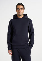 Drew - Neoprene Minimal Regular Fit Hoodie - Navy