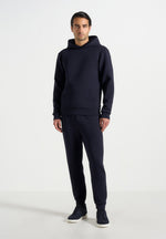 drew-neoprene-minimal-regular-fit-hoodie-navy