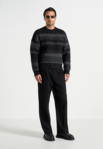Ayden - Check Wool Knit Jumper - Black/Grey