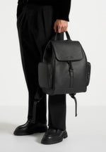 maloe-pebbled-leather-eiffel-clasp-backpack-black