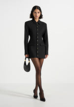 amelie-hourglass-button-up-blazer-dress-black