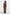 Jena - Wide Shoulder Wool Coat with Cinch Belt - Brown