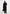 Jena - Wide Shoulder Wool Coat with Cinch Belt - Black