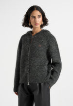 Billie - Unisex Brushed Wool Zip Hoodie - Grey