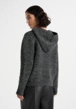 Billie - Unisex Brushed Wool Zip Hoodie - Grey