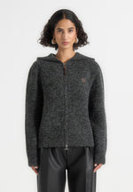 Billie - Unisex Brushed Wool Zip Hoodie - Grey