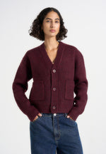 Charlie - Unisex Knitted Cardigan - Wine Red