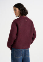 Charlie - Unisex Knitted Cardigan - Wine Red