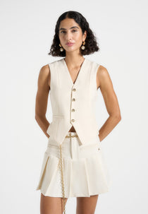 Christine - Tailored Cinch Waistcoat - Off White