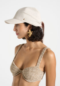 Arianne - Linen Bandana Cap - Natural
