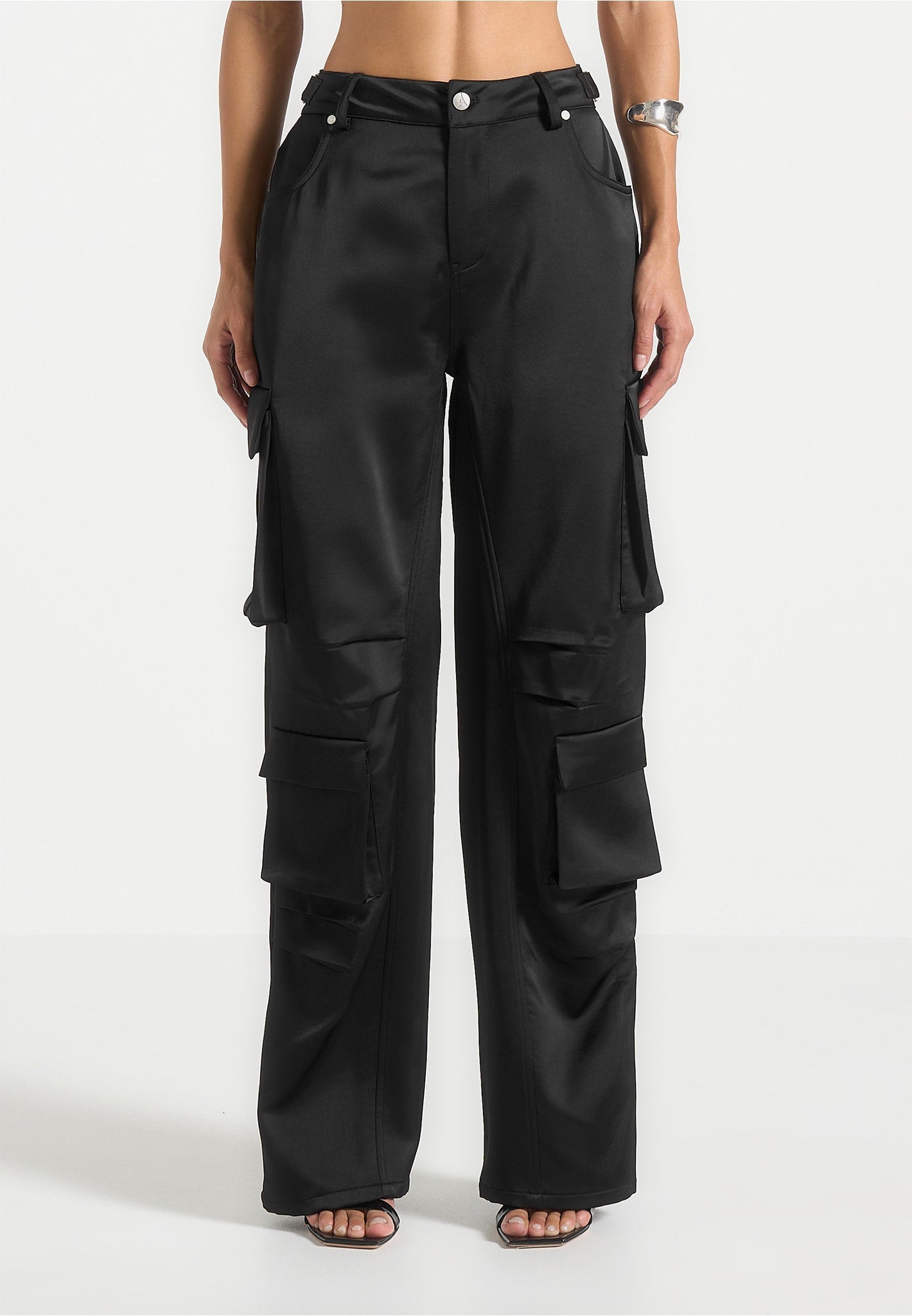 satin-high-waisted-cargo-pants-black