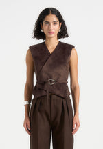 suede-wrap-waistcoat-with-belt-brown