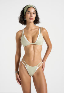 Nelly - Double Layer Bikini Bottoms - Sage/White