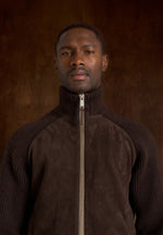 Rami - Suede & Knit Jacket - Brown