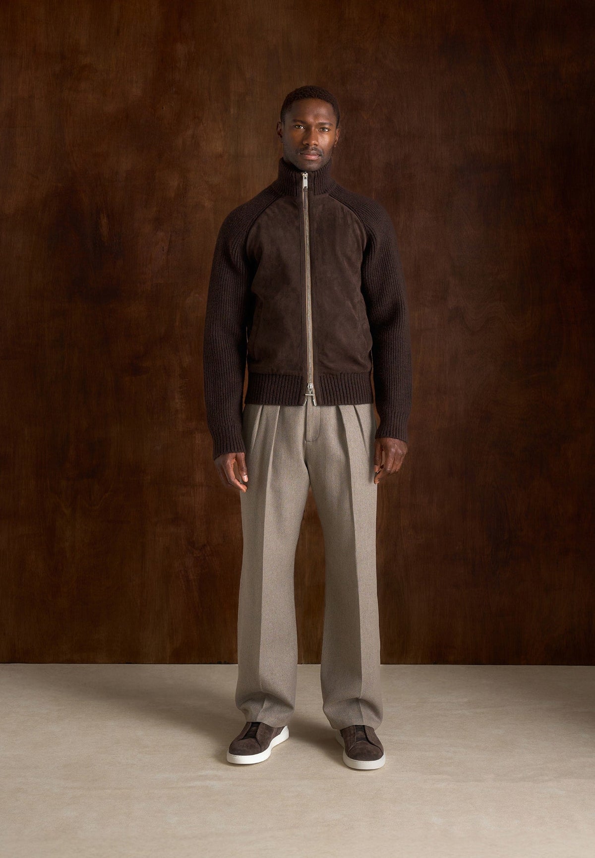 Rami - Suede & Knit Jacket - Brown