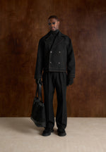 Mika - Unisex Tailored Double Breasted Jacket With Contrast Stitch - Black