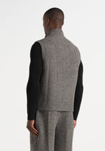 levi-herringbone-wool-zip-gilet-grey