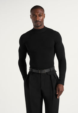 kw003-fitted-mock-neck-wool-blend-jumper-black