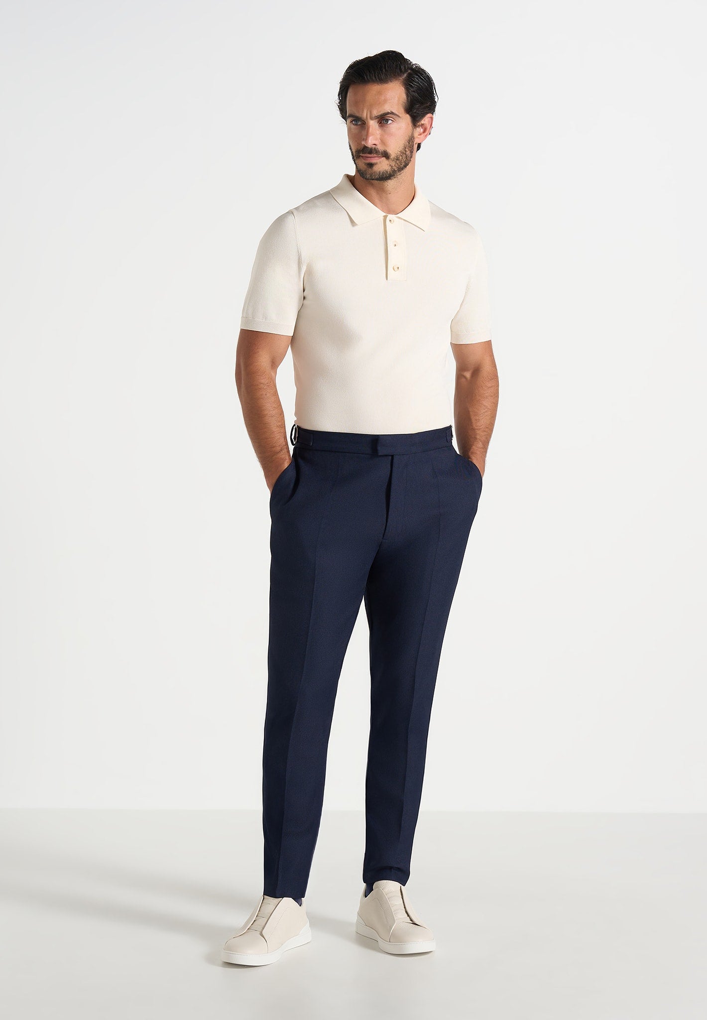 Hubert - Slim Fit Tailored Pants - Navy