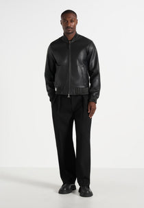Arman - Leather Bomber Jacket - Black