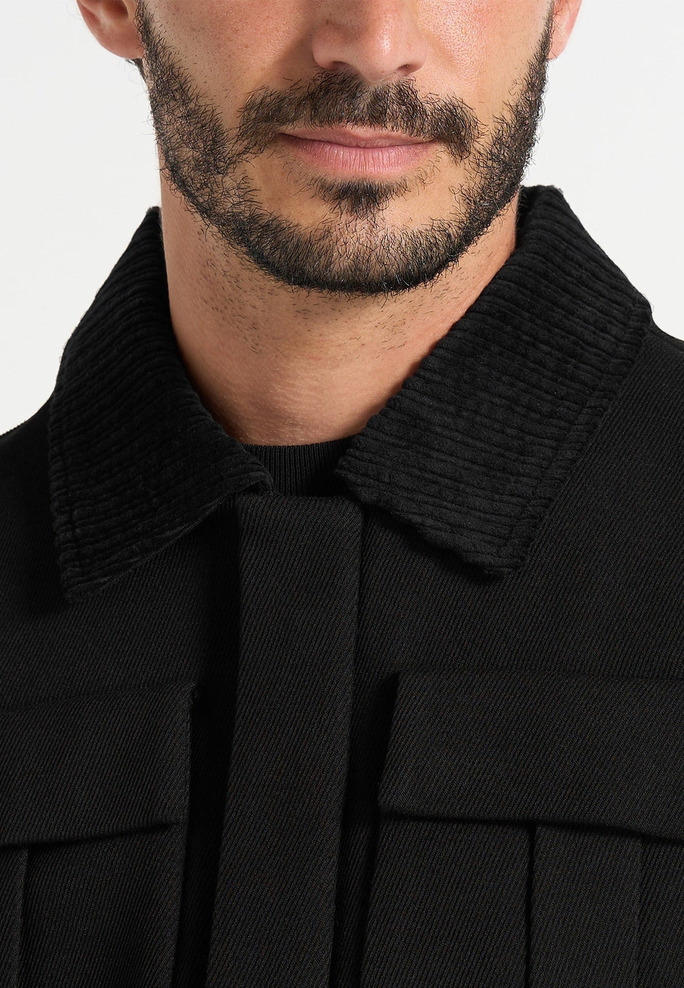 twill-trucker-jacket-with-velvet-collar-black