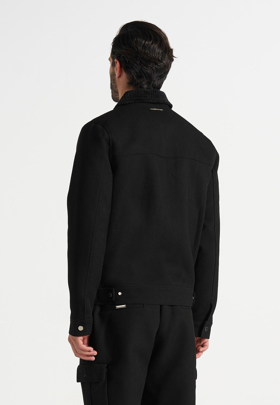 twill-trucker-jacket-with-velvet-collar-black