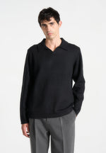 wool-blend-knit-revere-long-sleeve-jumper-black