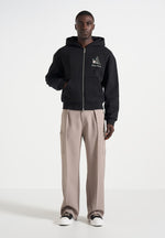 js009-unisex-floral-eiffel-zip-hoodie-black