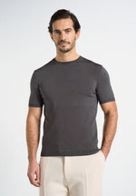 TS010 - Luxe Knitted T-Shirt - Charcoal
