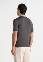 TS010 - Luxe Knitted T-Shirt - Charcoal