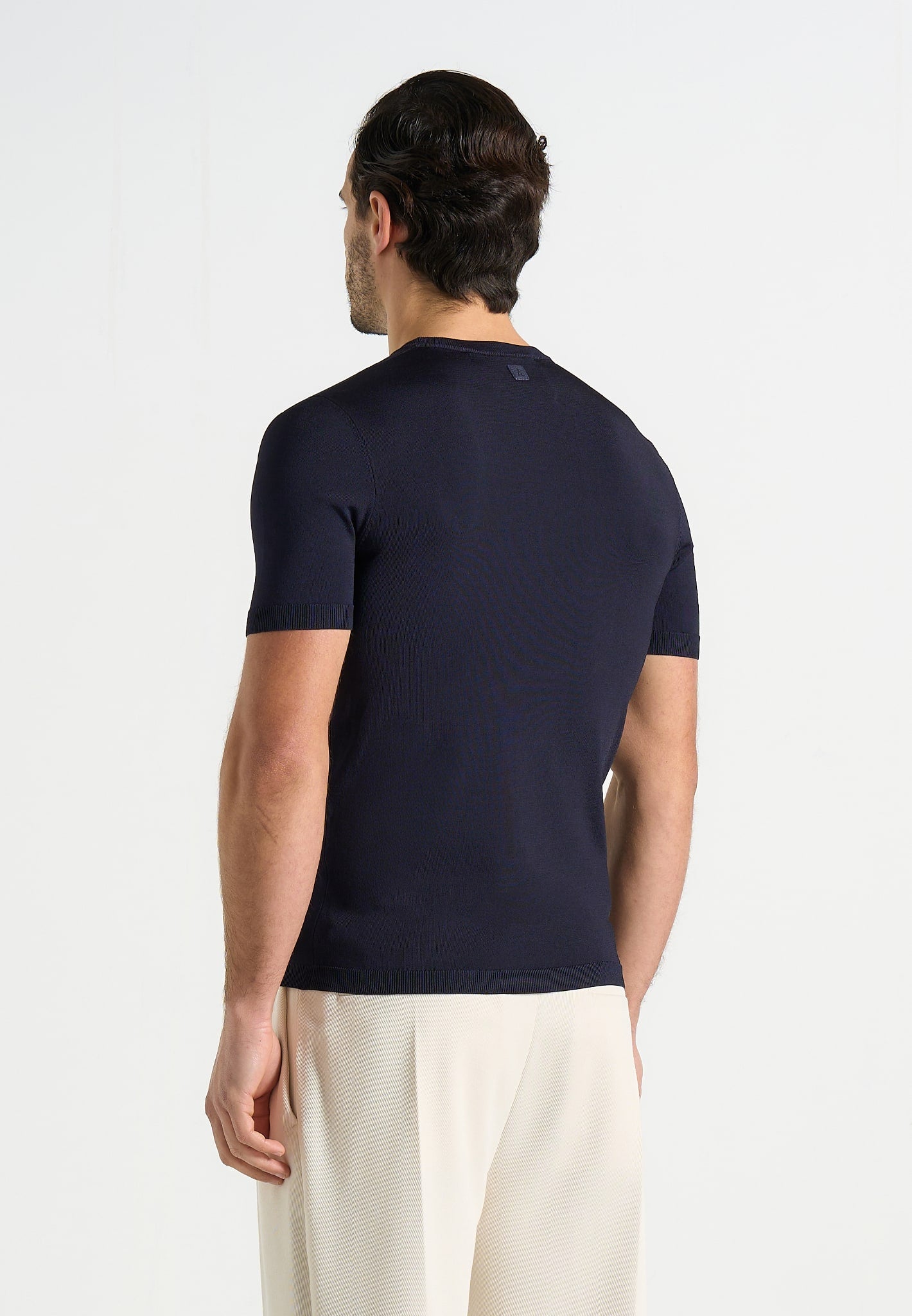 TS010 - Luxe Knitted T-Shirt - Navy