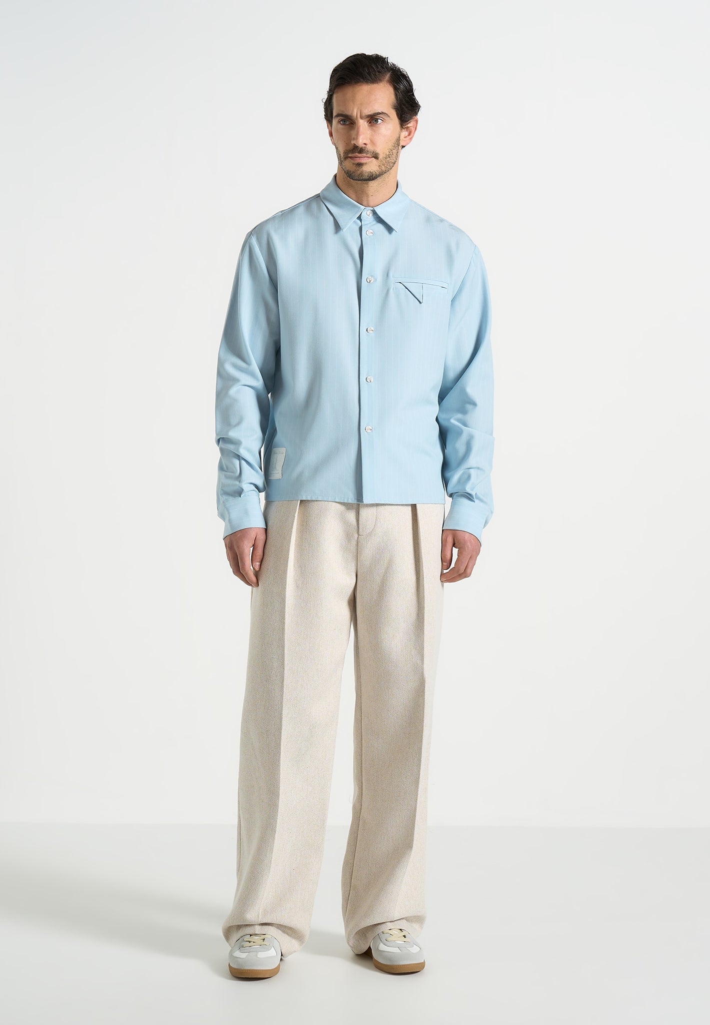 Anthracite HOMME Chemise en sergé à manches longues Coupe régulière Anthracite HOMME Chemise en sergé à manches longues Coupe régulière