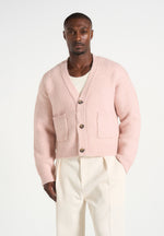 Charlie - Unisex Knitted Cardigan - Pale Pink