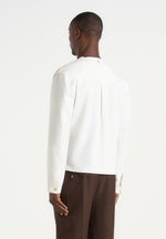 Zac - Boxy V-Neck Long Sleeve Shirt - White
