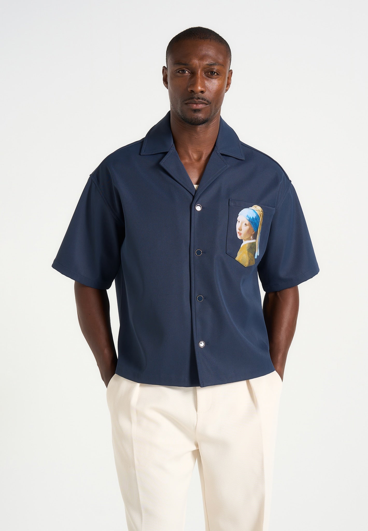 Stephane - "A Girl With A Pearl Earring" Boxy Shirt - Indigo