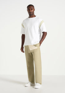Georges - Varsity Cotton T-Shirt - Off White/Sage