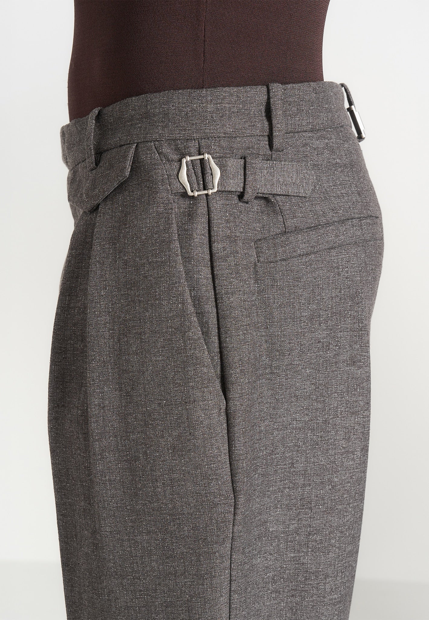 Pierre - Twin Pleat Tailored Pants - Dark Grey