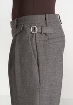 Pierre - Twin Pleat Tailored Pants - Dark Grey
