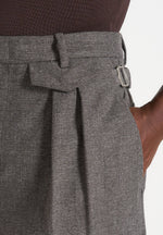 Pierre - Twin Pleat Tailored Pants - Dark Grey