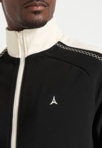 Tristan - Contrast Whipstitch Raglan Track Jacket - Black