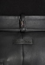 Serge - Relaxed Fit Leather Pleated Pants - Black