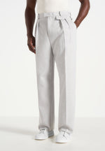 Pierre - Twin Pleat Tailored Pants - Light Grey