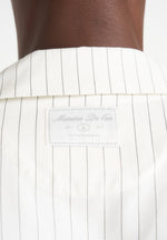 Abel - Boxy Pinstripe Double Breasted Shirt - White