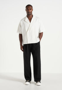 Abel - Boxy Pinstripe Double Breasted Shirt - White
