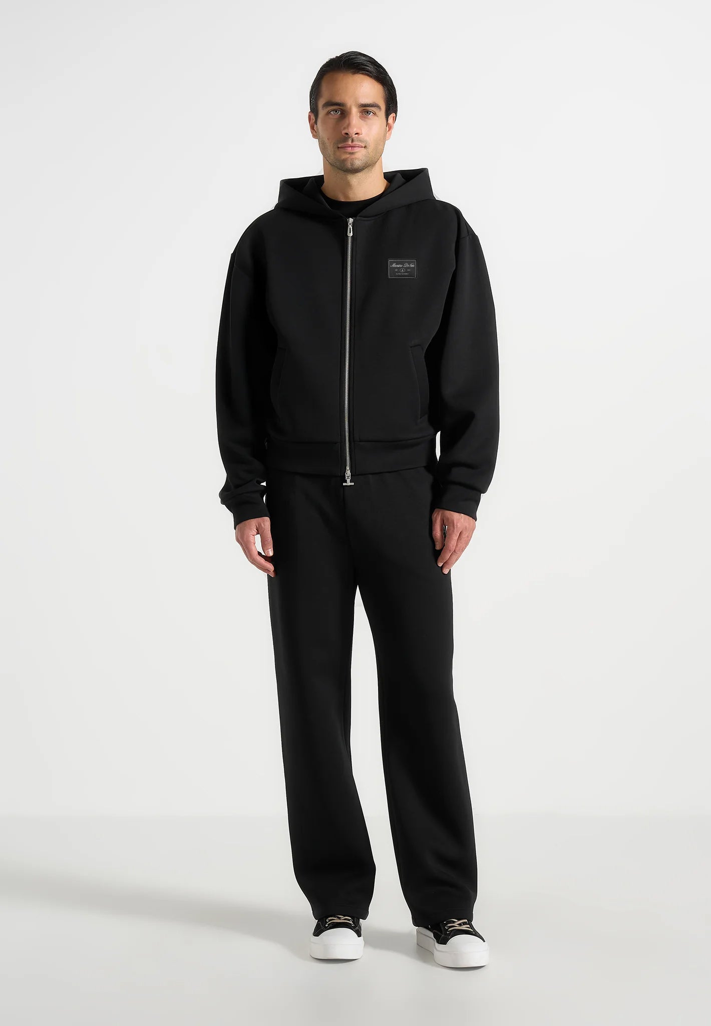 ray-unisex-neoprene-cropped-zip-hoodie-black