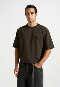 Leon - Boxy Cropped T-Shirt - Olive