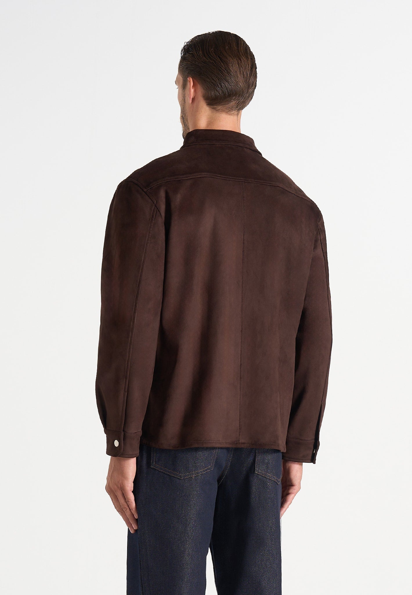 Andy - Unisex Suede Long Sleeve Shirt - Brown