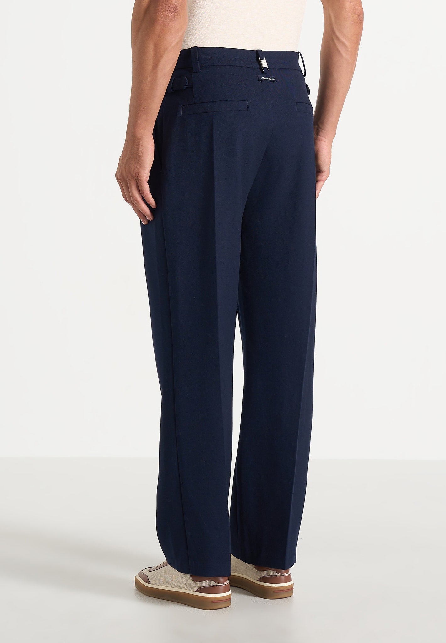 Pierre - Twin Pleat Tailored Trousers - Navy