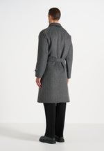 Alfie - Reversible Belted Wool-Blend Car Coat - Grey / Black