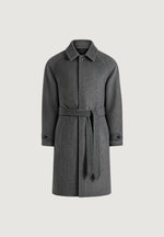 Alfie - Reversible Belted Wool-Blend Car Coat - Grey / Black